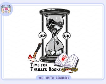 Thriller Book Club PNG, Horror Bookish Design (Digital Download)