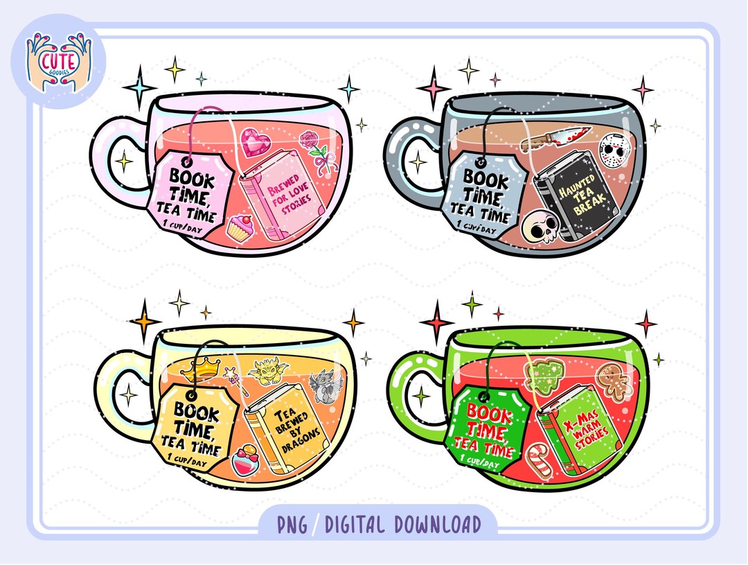 Bookish Tea PNG, Cozy Book Club Png, Cute Trendy Aesthetic Bookish ...