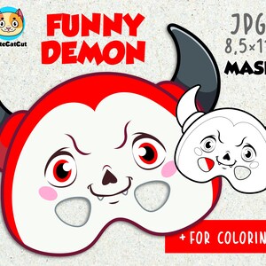 Halloween Evil Mask Printable for Kids, Craft Toddler Activity ...