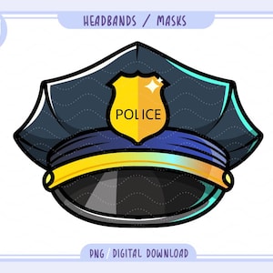 Police cap paper crown printable for kids, Police Cap hat Paper Crow, Perfect for Kids Parties, Policeman Costume Birthday instant download