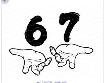 Viral Six Seven Meme PNG, Gen Alpha meme trendy sublimation Design, digital download