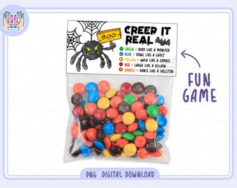 Halloween Treat Bag Toppers, Funny Characters, Goodie Bag (Digital Download)