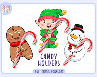 Bastones de caramelo navideños imprimibles, actividad infantil (descarga digital)