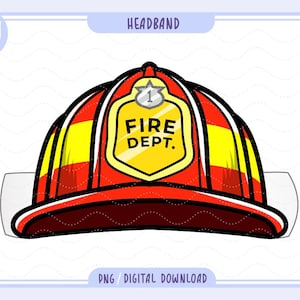 Firefighter Helmet  printable for kids, Fire department Cap hat Fun kids craft, Fireman Costume Crown Hat, Costume Birthday instant download