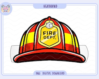 Firefighter Helmet  printable for kids, Fire department Cap hat Fun kids craft, Fireman Costume Crown Hat, Costume Birthday instant download