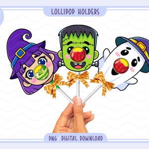 Halloween lollipop holders printable, Witch lollipop holder, digital party sucker holder, halloween toddler activity,halloween treats holder