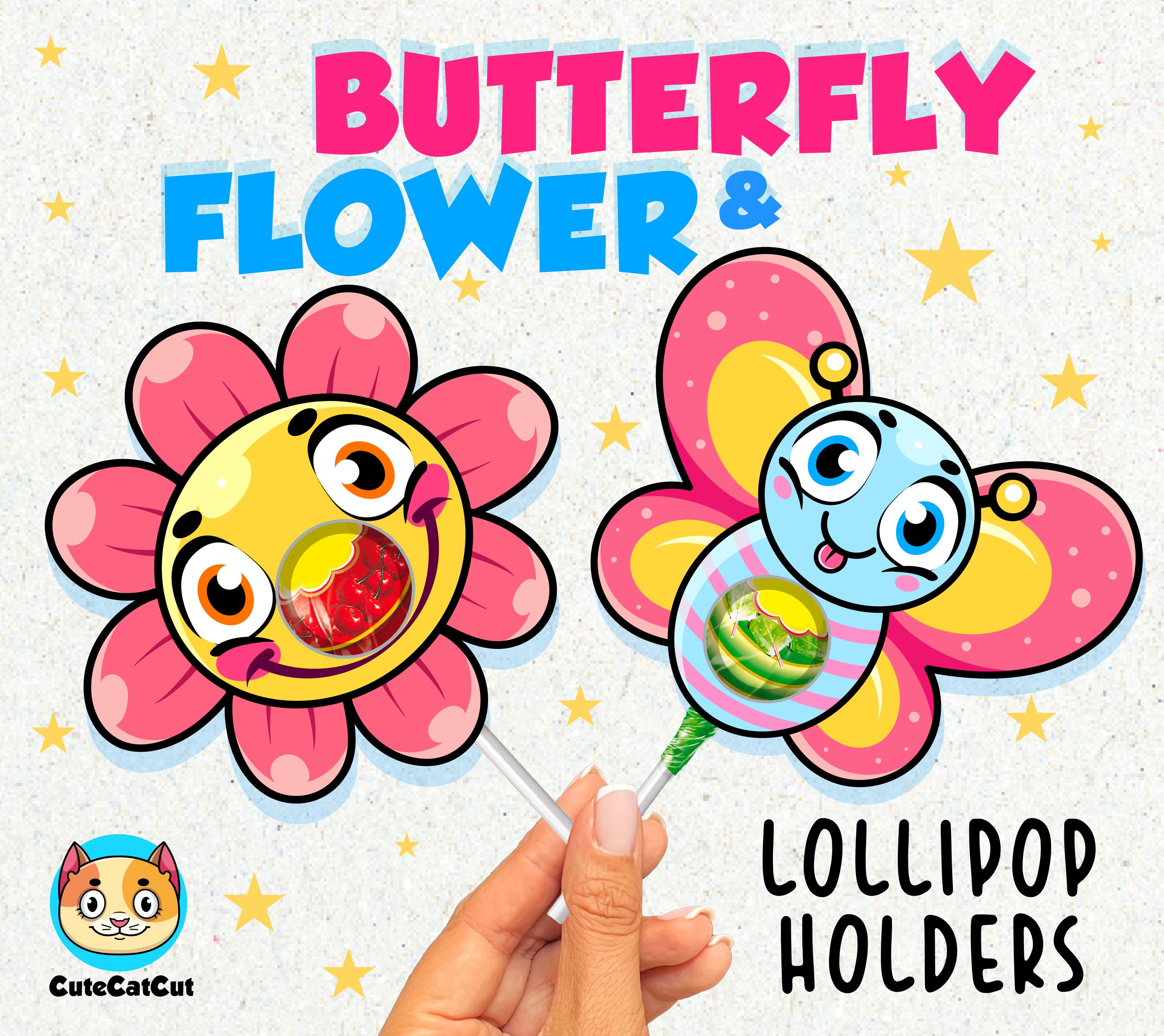 Flower Lollipop Holders Printable, Butterfly Lollipop Holder, Daisy ...