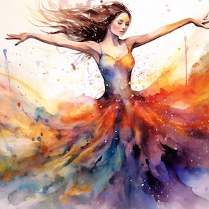 Watercolor Dancer Digital Art Dowload