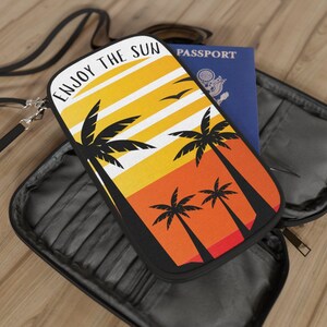 Passport Wallet with Removable Straps - Enjoy the Sun