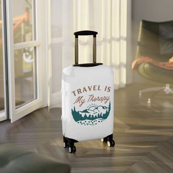 Luggage Cover Travel is my Therapy Etsy