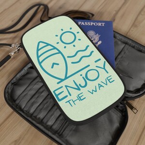 Passport Wallet with Removable Straps - Enjoy the Wave