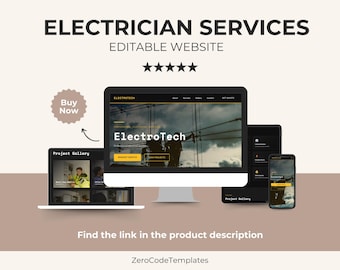 Modello di sito web per elettricisti / Sito web per servizi elettrici / Modello HTML per elettricisti / Sito web per attività commerciali locali / Download immediato