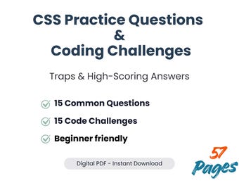 "CSS Übungsfragen und Echte Coding Challenges für Fertigkeitsentwicklung und Prüfungserfolg, Web Dev Übungsfragen und Coding Challenges PDF."