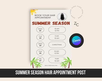 Instagram-Story-Vorlage für Sommer-Friseurtermine, organisches botanisches Design (Canva-Download)