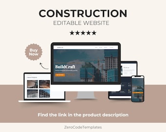 Modello di sito web per edilizia / Sito web per tuttofare / Modello HTML per appaltatore / Sito web per riparazioni domestiche / Download immediato / Sito web per attività artigianali