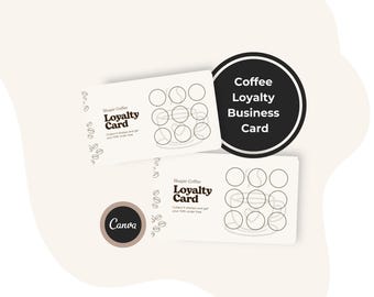 Unauffällige Kundenkarte für Kaffeeliebhaber, bearbeitbare Vorlage für Geschäftsprämien (Digitaler Download)