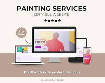 Modello di sito web per servizi di pittura / Sito web per imbianchino / Modello HTML per attività di pittura / Sito web per servizi locali / Download immediato
