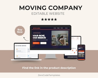 Modello di sito web per aziende di traslochi / Sito web per servizi di rimozione / Modello HTML per servizi di trasloco / Sito web per attività commerciali locali / Download immediato
