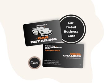 Visitenkarten-Terminvorlage für Grunge-Autoaufbereitung (Canva-Download)
