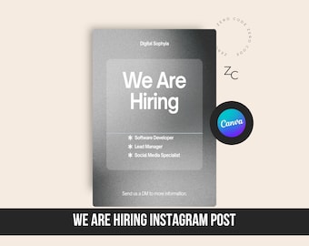 Moderner Instagram-Post zur Einstellung von Schwarzen, bearbeitbare Canva-Vorlage (Digitaler Download)