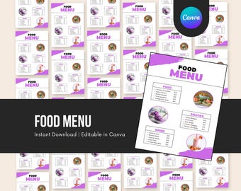 Minimalistische Speisekarten-Vorlage, bearbeitbare Restaurantpreisliste (Digitaler Download)