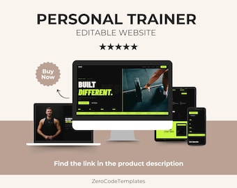 Template per sito web di personal trainer / Fitness HTML CSS JS / Landing page per palestra / Sito web per coach online / Download immediato / Allenamento bodybuilding