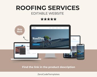 Modello di sito web per aziende di coperture / Sito web per imprese di coperture / Modello HTML per riparazione tetti / Sito web per appaltatori / Download immediato