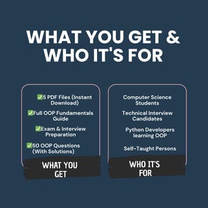 Programación Orientada a Objetos en Python: Fundamentos de POO, preguntas, desafíos de codificación, miniproyecto y guía de examen imagen 5