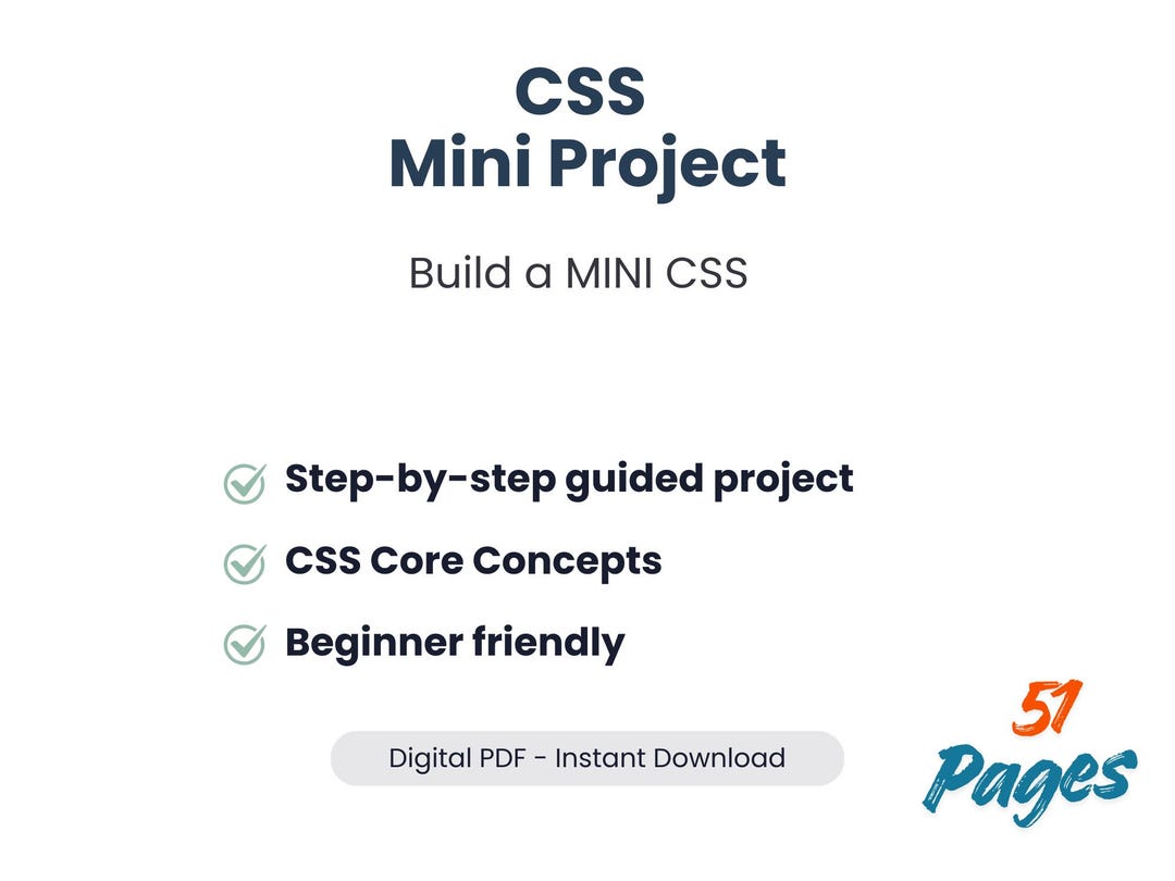 CSS Portfolio Mini Project PDF, Step-by-step Responsive Layout Project ...