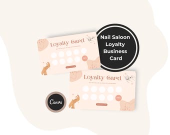 Treuekarte für Nagelstudios, bearbeitbare Prämienvorlage, Stempelkarte für Schönheitsunternehmen (Canva-Download)