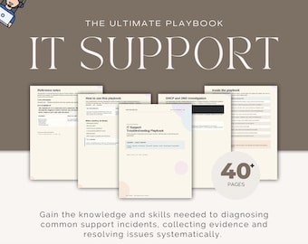 IT-Support-Handbuch | Leitfaden zur technischen Fehlerbehebung, Incident-Management, Referenzhinweise für Systemadministratoren, Digitaler Download, über 40 Seiten