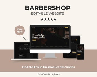 Modello di sito web per barbiere / HTML CSS JS / Sito web modificabile per piccole imprese / Download immediato