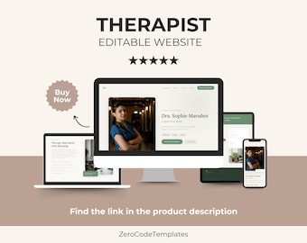 Template per sito web di terapeuta / Sito web di psicologo / Template HTML per consulenza / Sito web sulla salute mentale / Download immediato / Sito web sul benessere