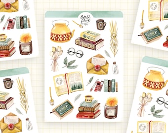 Sticker Sheet Library | paper sticker sheet, cute stickers, planner stickers, bullet journal stickers, fall sticker sheet, autumn