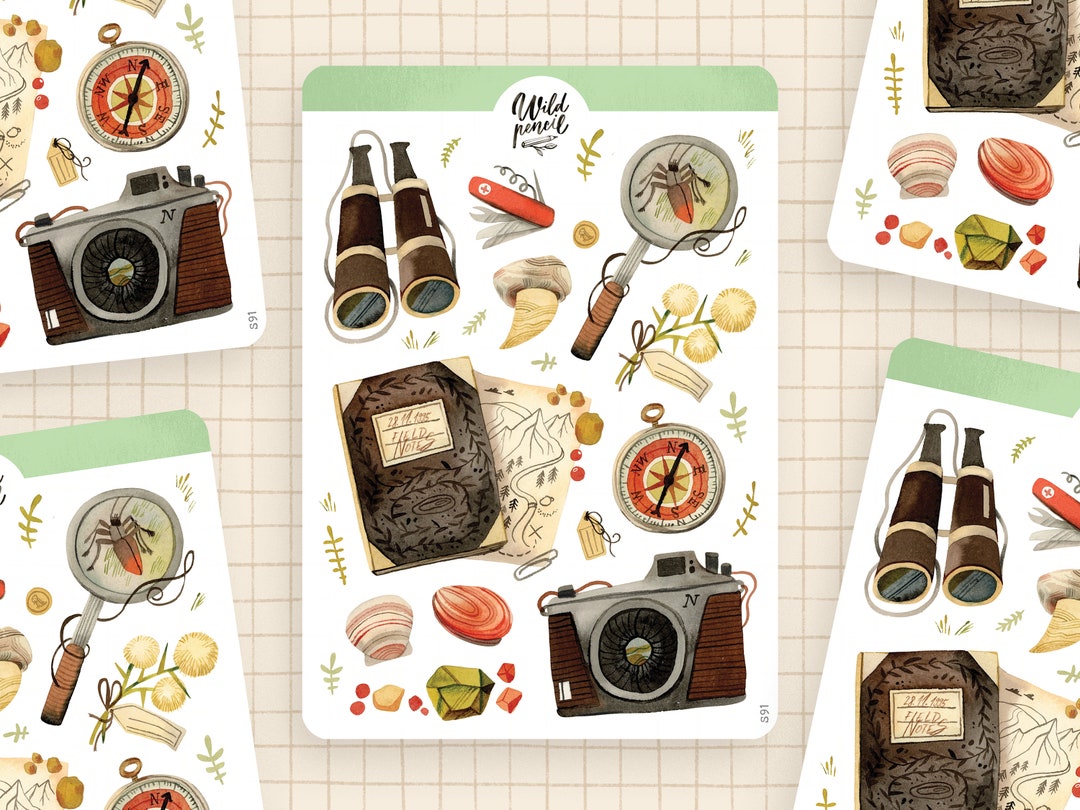 Sticker Sheet Adventurer | Paper Sticker Sheet, Cute Stickers, Planner ...
