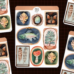 Stickervel museum | papieren stickervel, schattige stickers, plannerstickers, bulletjournalstickers, vintage stickervel, randloos