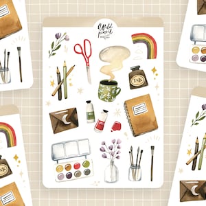 Sticker Sheet Creativity | paper sticker sheet, cute stickers, planner stickers, bullet journal stickers, creating, crafting, diy stickers