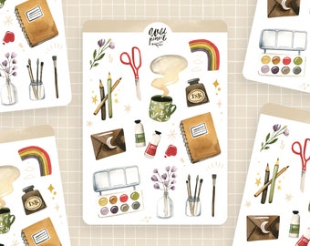 Sticker Sheet Creativity | paper sticker sheet, cute stickers, planner stickers, bullet journal stickers, creating, crafting, diy stickers