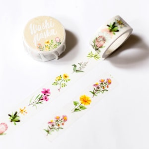 Cinta washi Flores / cinta washi de papel, linda cinta washi, cinta adhesiva, diario de balas, álbum de recortes, cinta de elaboración, cinta washi floral