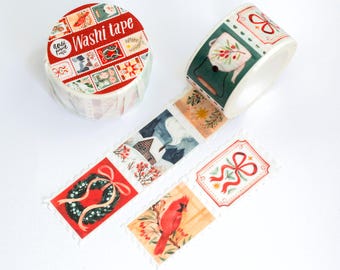 Washi tape Christmas Stamps | paper washi tape, cute washi tape, masking tape, bullet journal, scrapbook, crafting tape, Christmas