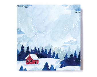 Sticky notes Winter Time | cute note pad, illustrated stationery, memo pad, scrapbooking supply, 50 pages, sticky notepad, to-do list