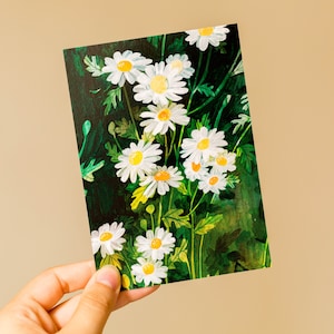 Postcard Daisies | A6 post card, mini art print, postkarten, floral post card, snail mail, nature art, cottagecore art print