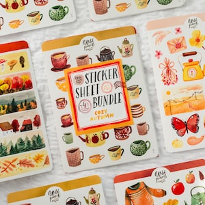 Klistermärkesark — Mysig höst | pappersklistermärkesark, söta klistermärken, planer stickers, bullet journal, höst