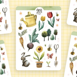 Feuille d&#39;autocollants printemps | feuille d&#39;autocollants en papier, autocollants mignons, autocollants pour agenda, autocollants bujo, feuille d&#39;autocollants esthétiques, automne
