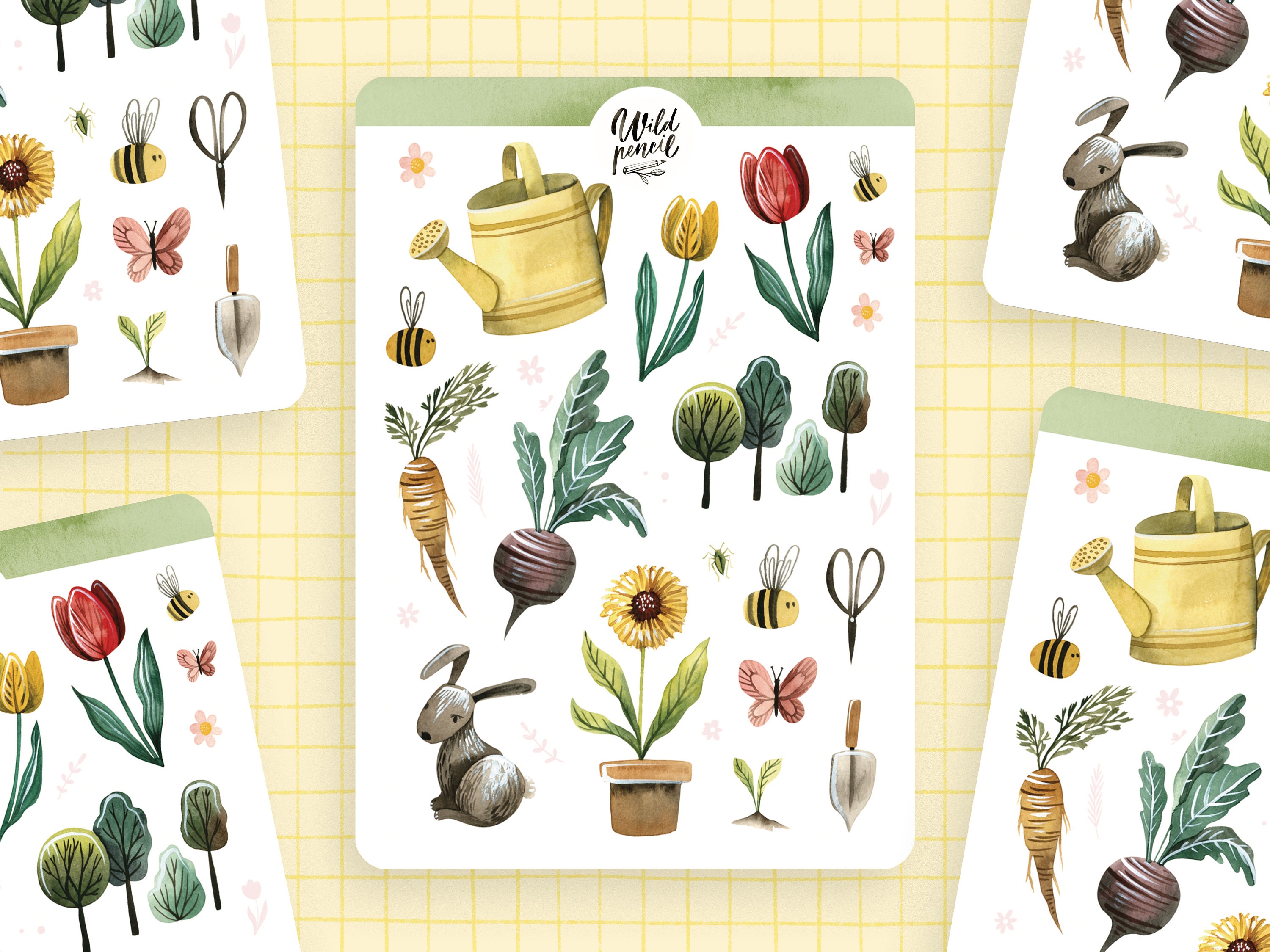 Sticker Sheet Spring | Paper Sticker Sheet, Cute Stickers, Planner ...