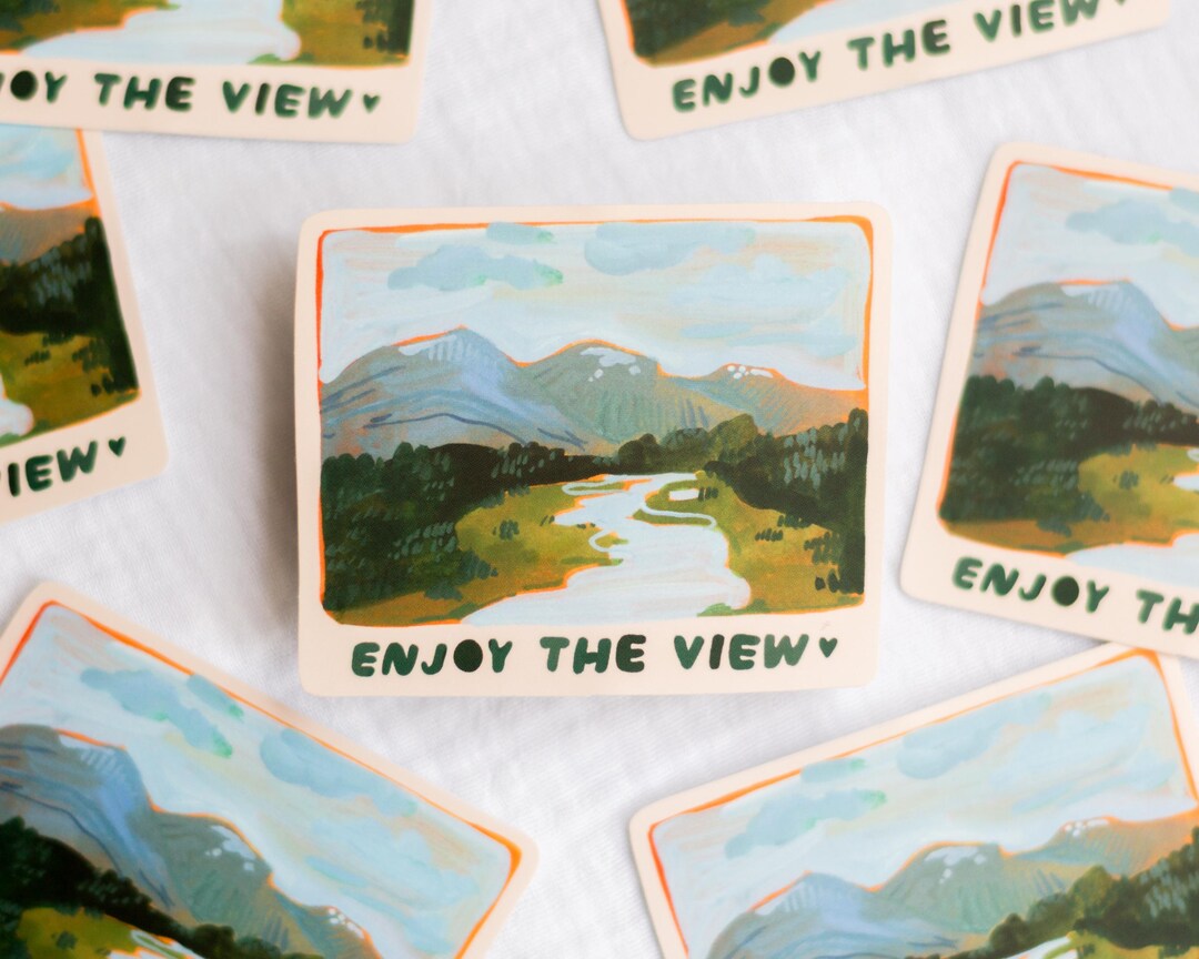 Vinyl Sticker Enjoy the View | Vinyl Waterproof Sticker, Cottagecore ...