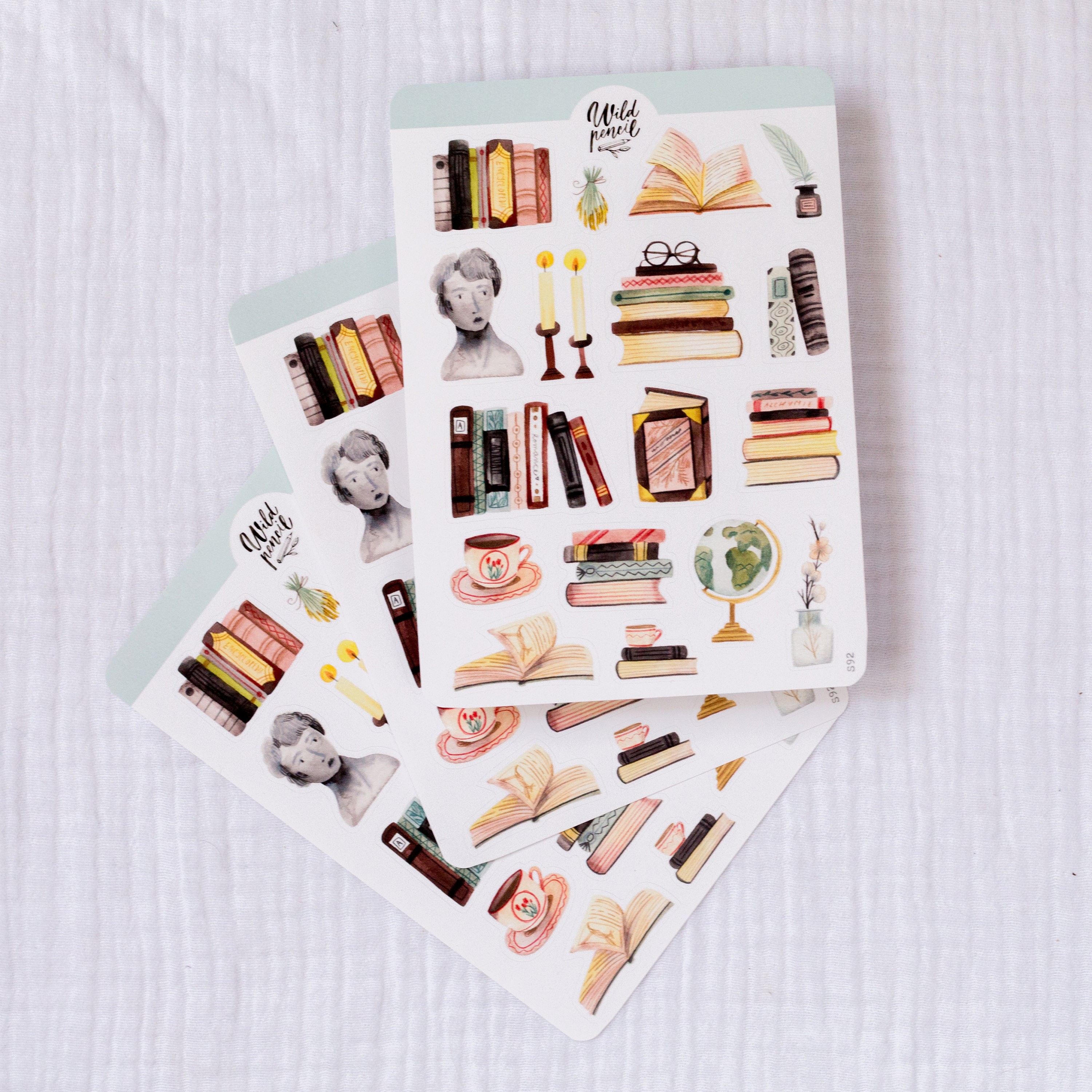 Sticker Sheet Bookshelf | Paper Sticker Sheet, Cute Stickers, Planner ...