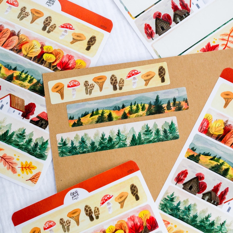 Yty Sticker Sticker Autumn Tapes | Paper Sticker Sheet, Cute Stickers, Planner ...
