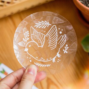 Suncatcher sticker Little birdie | vinyl window decal, cottagecore, boho sticker, rainbow sticker