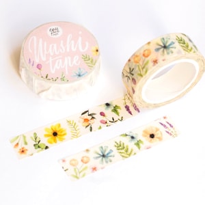 Washi-tape met bloemen | papieren washi-tape, romantische washi-tape, plakband, Bullet Journal, plakboek, knutseltape